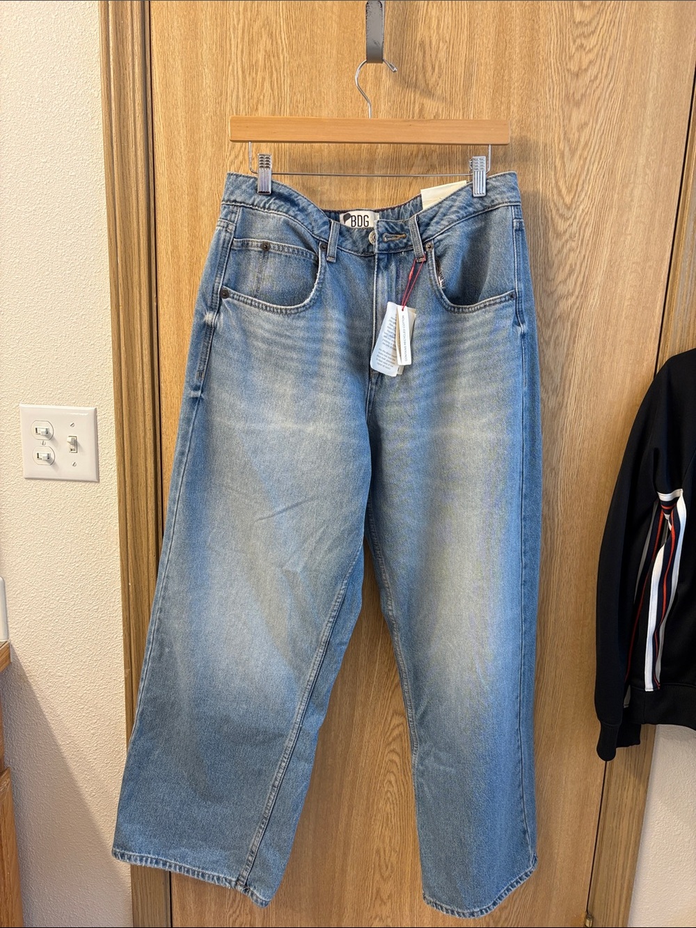 BDG Light Wash Relaxed Wide-Leg Jeans
